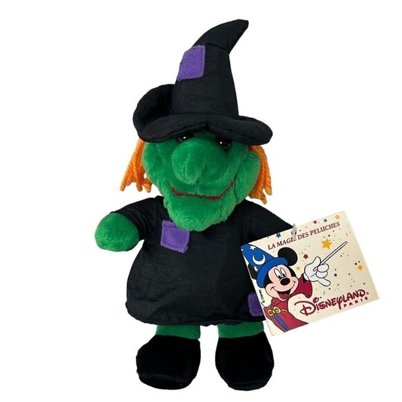 Disneyland Paris Mini Green Witch Stuffed Plush 8 Inch La Magie Magic Halloween - Picture 1 of 9